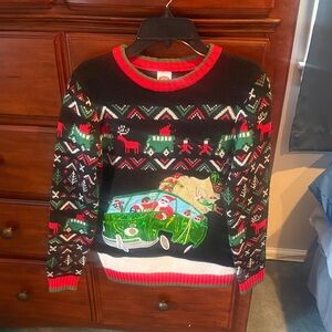 Holiday Time Black and Red Festive Sweater